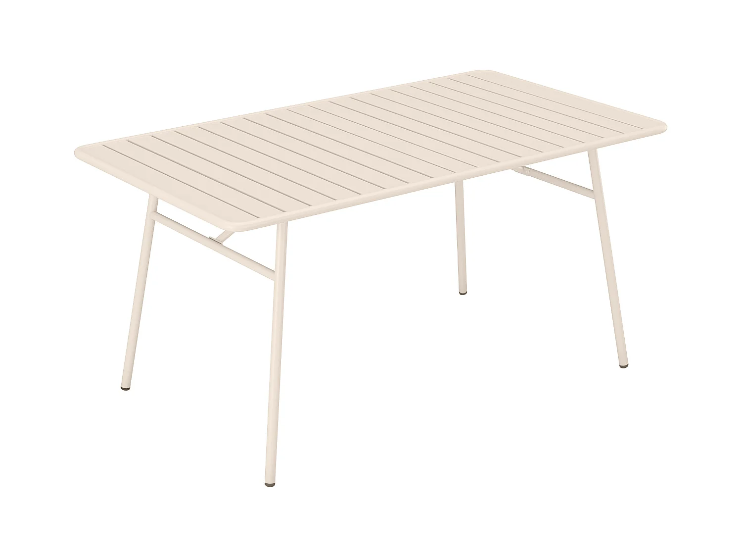 Salle à manger de jardin en métal - une table L.160 cm avec 2 fauteuils empilables et 4 chaises empilables - Beige - MIRMANDE de MYLIA