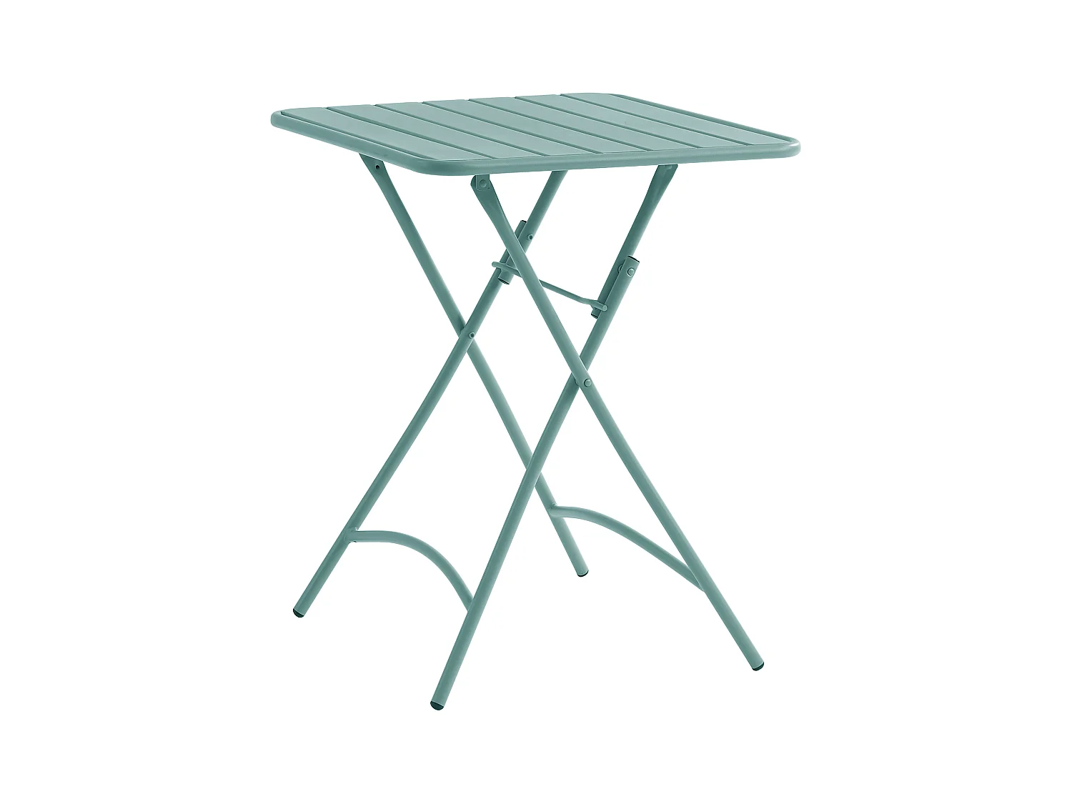 Sammenleggbart metall hagemøblement - ett bord 60 cm og 2 sammenleggbare stoler - Mandelgrønn - MIRMANDE fra MYLIA