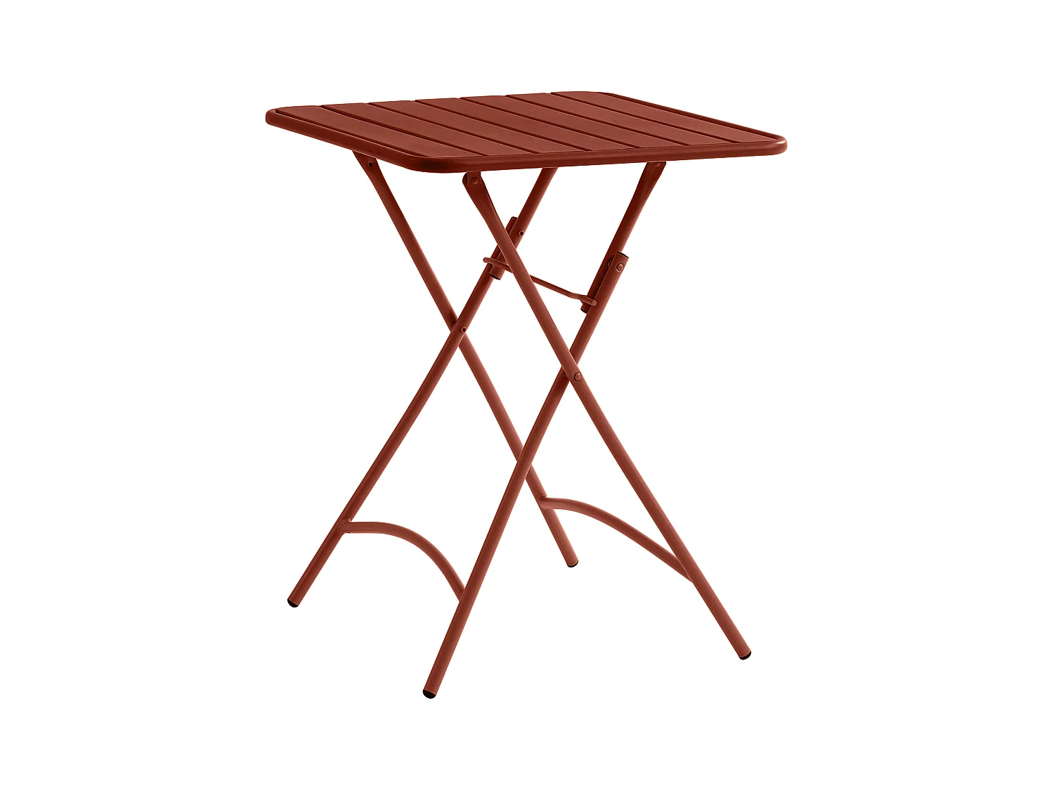 Sammenleggbart metallhage spisestuemøblement - et bord L.60 cm og 2 sammenleggbare stoler - Terracotta - MIRMANDE fra MYLIA