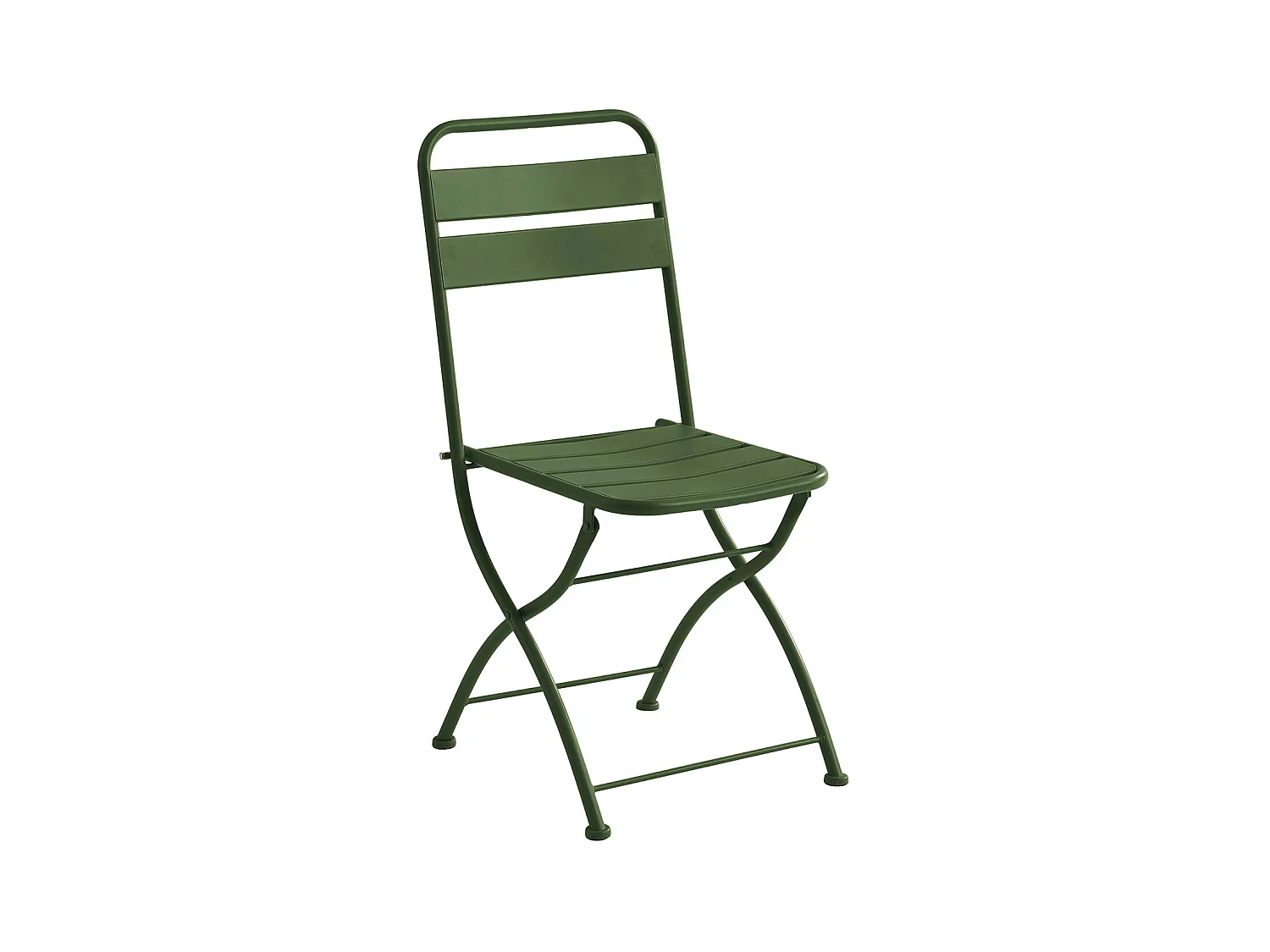 Salle à manger de jardin pliante en métal - une table L.60 cm et 2 chaises pliantes - Kaki - MIRMANDE de MYLIA