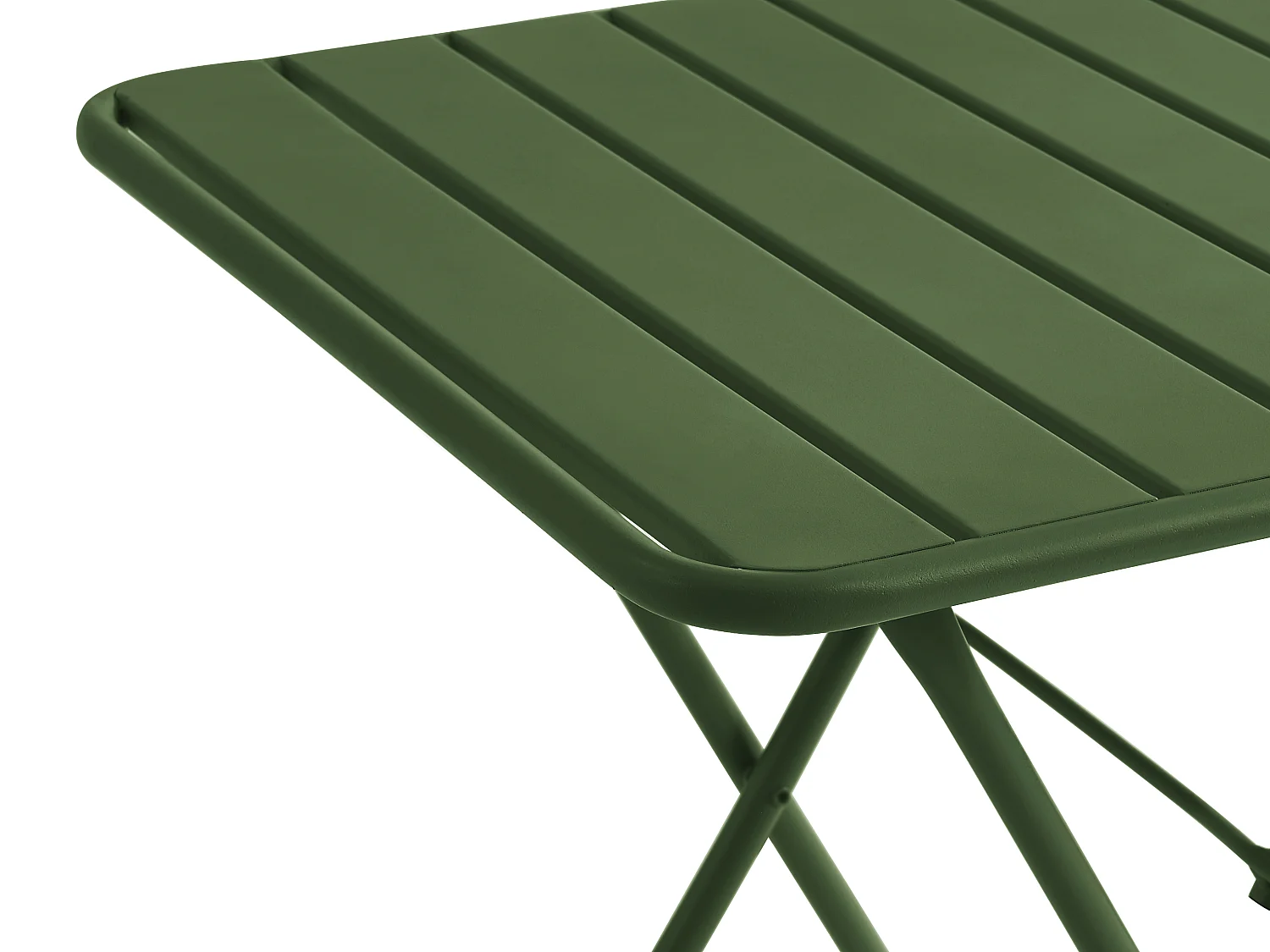 Garten-Essgruppe klappbar: Tisch L. 60 cm + 2 klappbare Stühle - Metall - Kaki - MIRMANDE von MYLIA