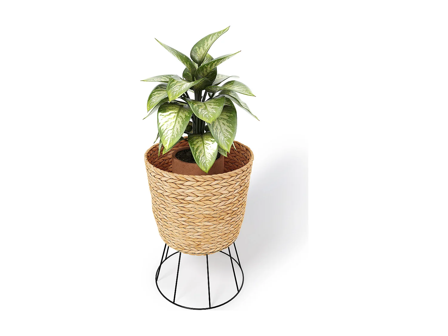 Pot de Sol Rond - Style Boho - 46 CM - Firna Naturel