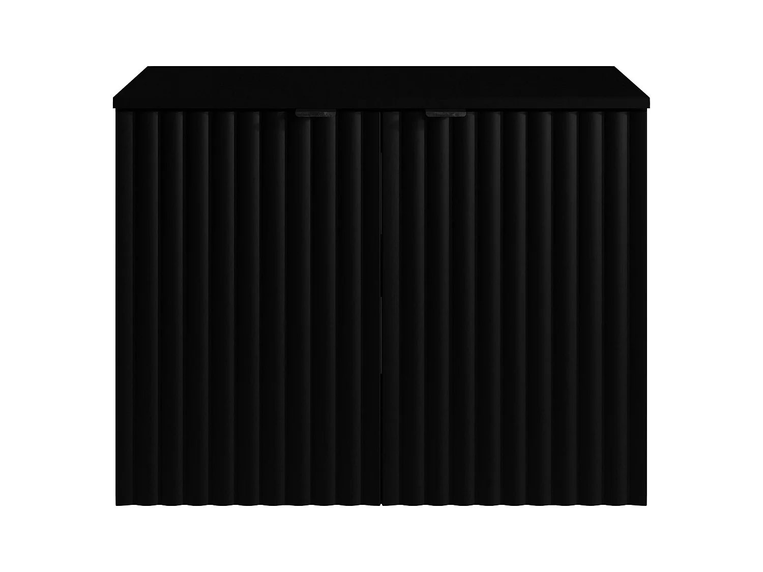 Mueble flotante con lavabo rayado y tablero - Negro - Ancho 80 cm - ZILGA