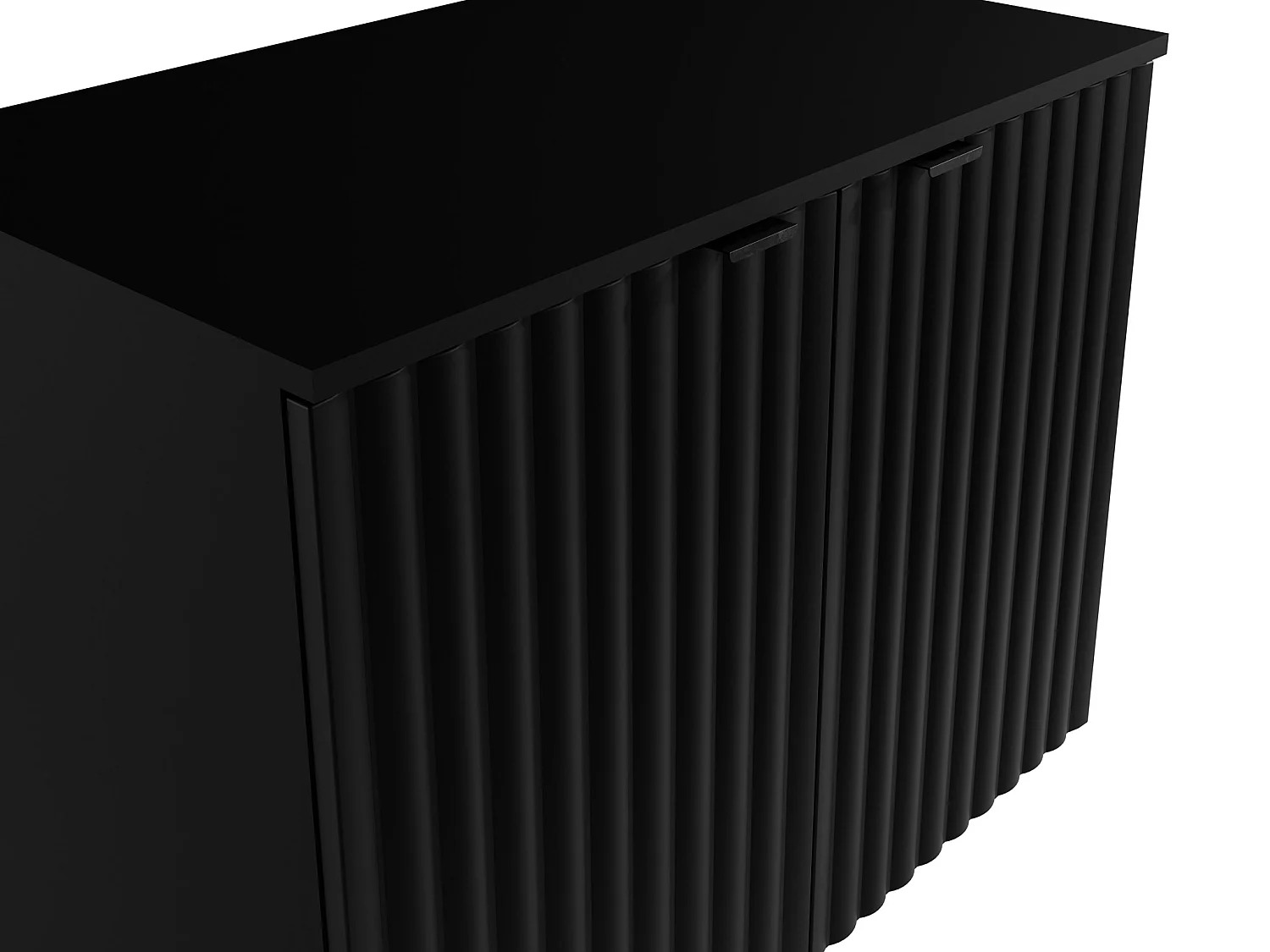 Waschbeckenunterschrank hängend mit Aufsatzplatte - Streifenoptik - Schwarz - 80 cm - ZILGA