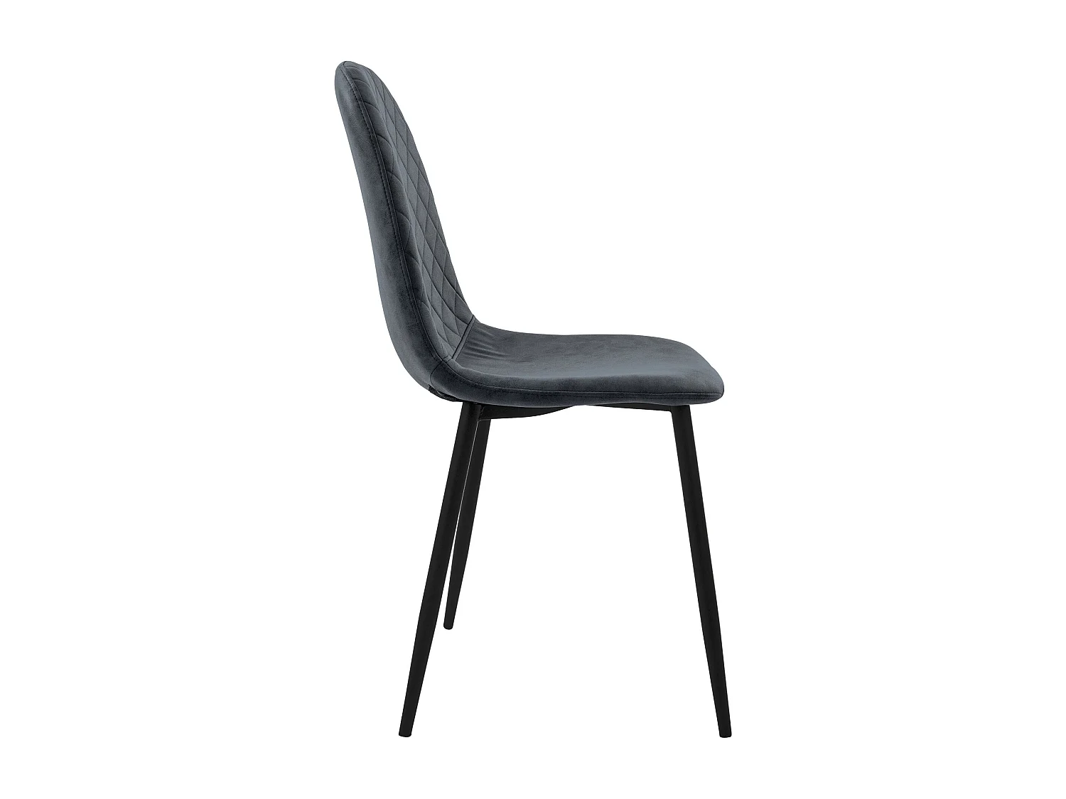 Lot de 4 chaises de salle à manger anthracite synthétique + dossier pieds métal