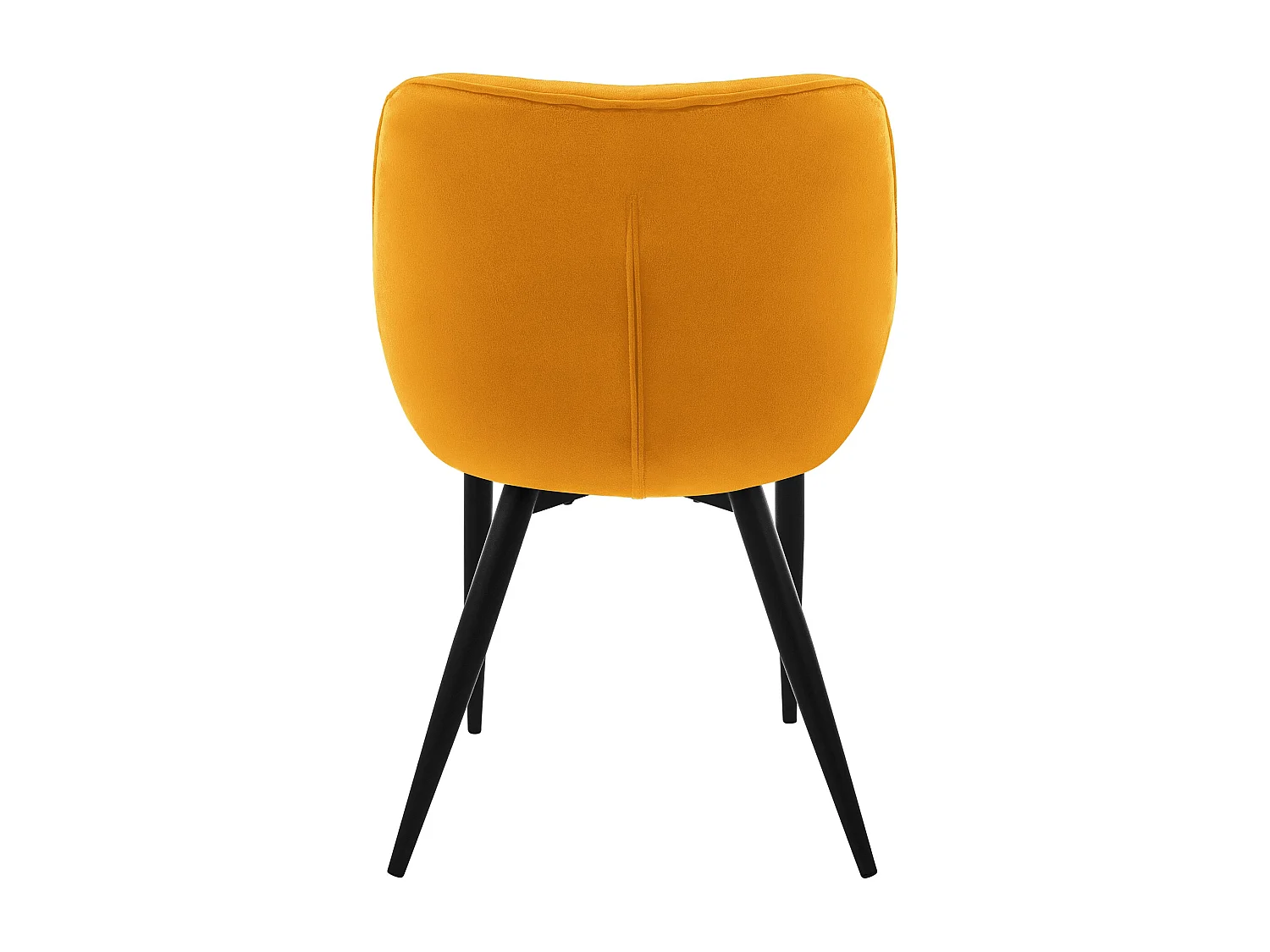 Lot de 4 chaise salle à manger assise jaune moutarde en velours pieds métal noir