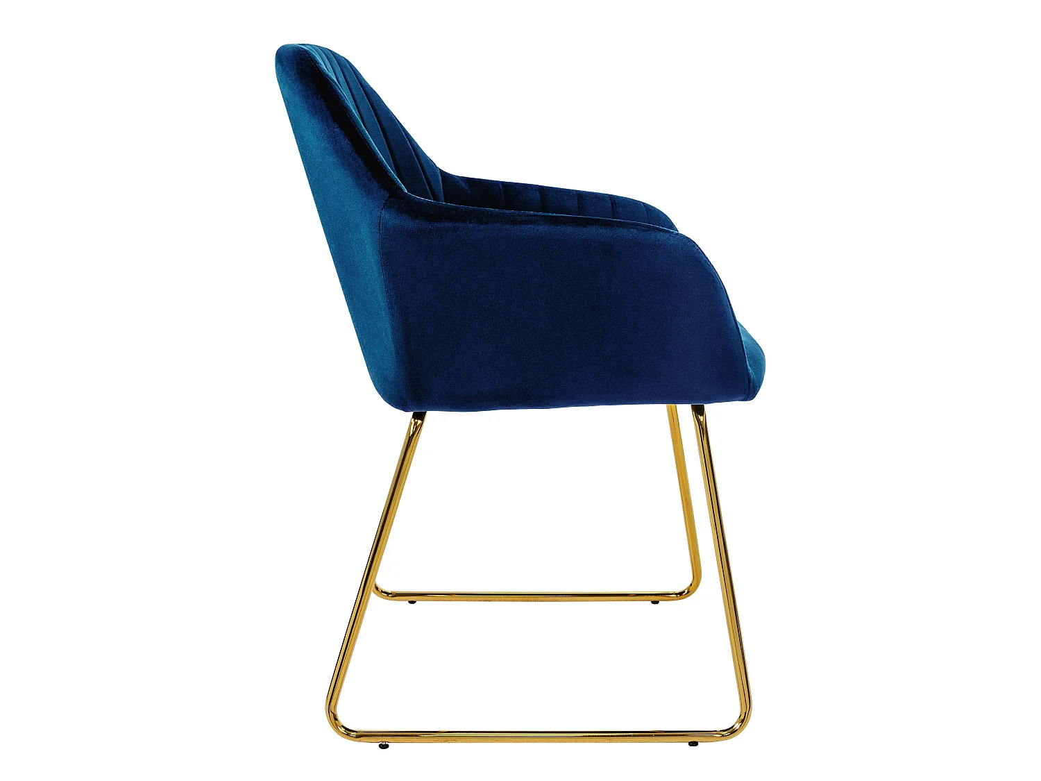 ML-Design 4x Sillas de comedor con tapizado azul sillones ergonomicos con respaldo y apoyabrazos asientos con patas de metal doradas