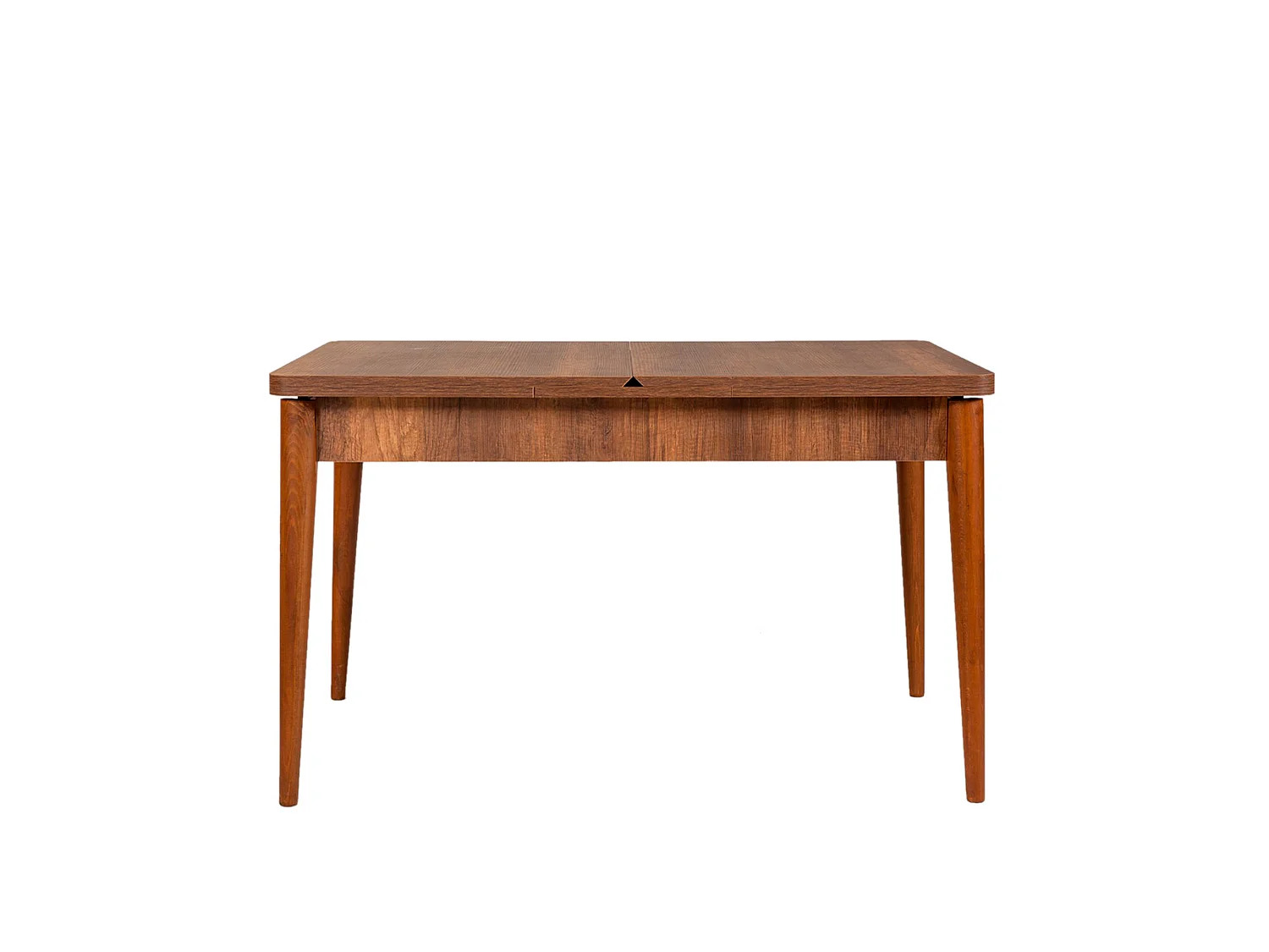 Table à manger avec option pour ouvrir, les jambes en bois. Tableau fermé 129 x 75 x 80 cm. Tableau ouvert 163 x 75 x 80 cm.