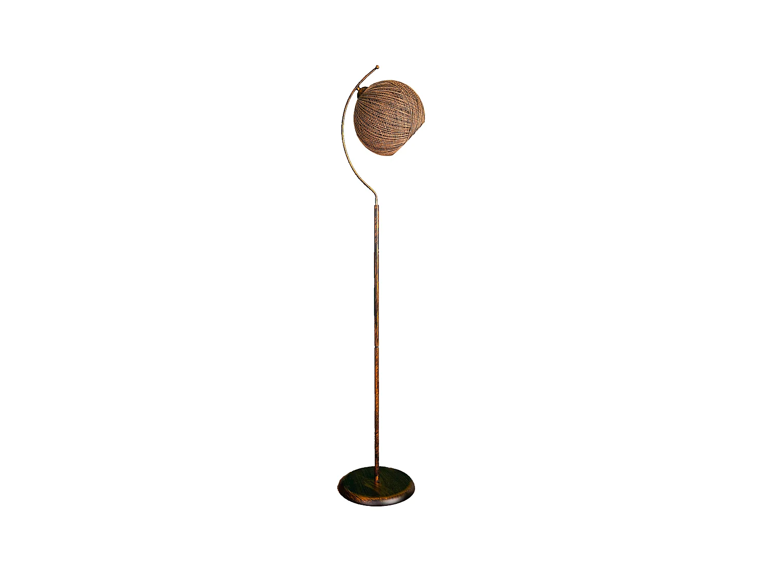 Lampe à pied 165 cm, brown, type E 27 Max 45 - 60 W, collection Malaui, E 27 Max 45 - 6