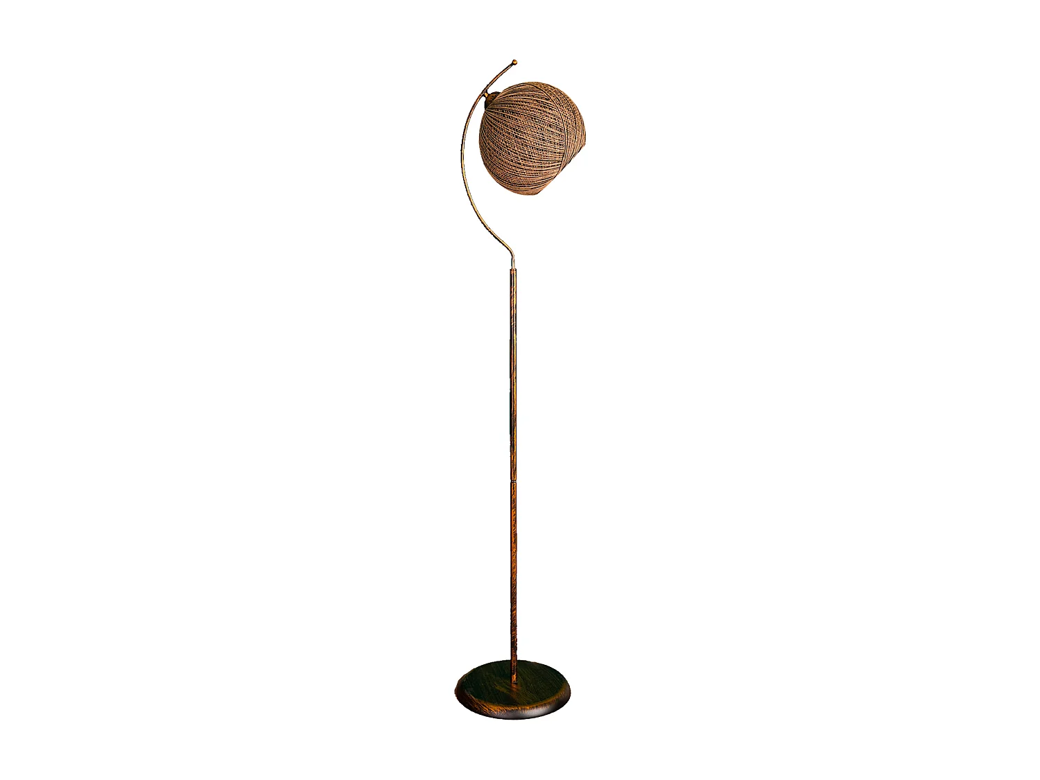 Lampe à pied 165 cm, brown, type E 27 Max 45 - 60 W, collection Malaui, E 27 Max 45 - 6