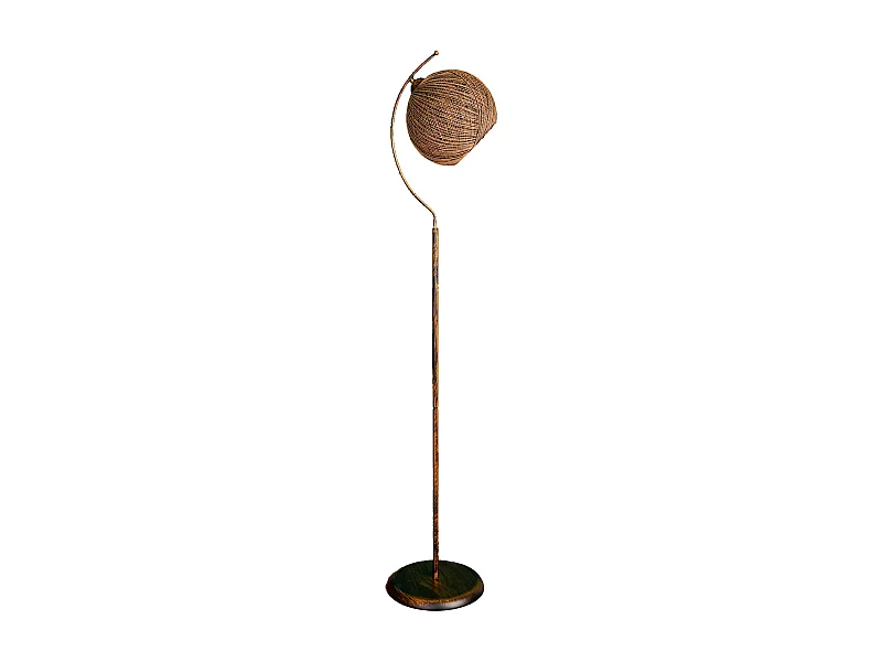 Lampe à pied 165 cm, brown, type E 27 Max 45 - 60 W, collection Malaui, E 27 Max 45 - 6
