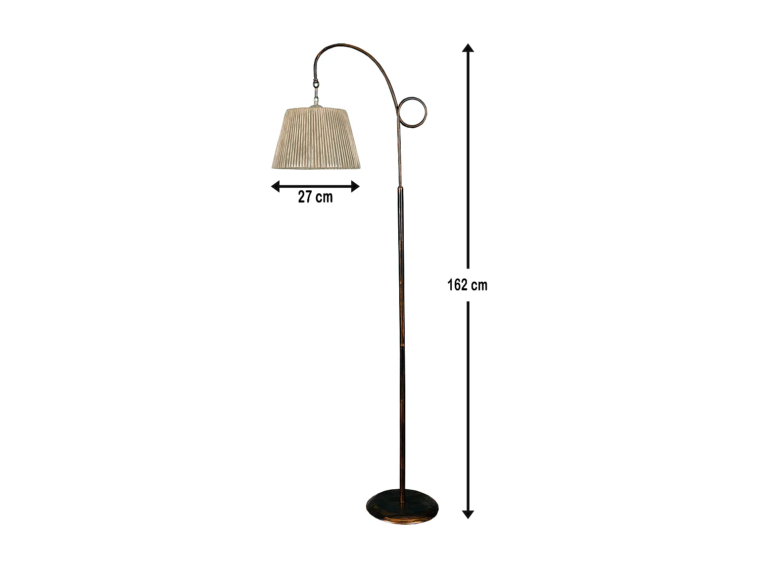 Lampe à pied 162 cm, natural, type E 27 max 60 W