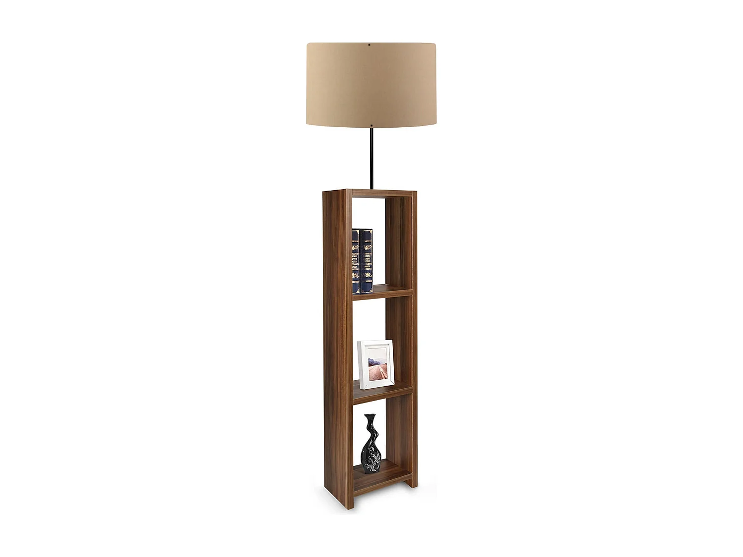 Lampe à pied avec 100% PVC, marron clair, collection Victoria, 21x38x150, E27 Max 60 W