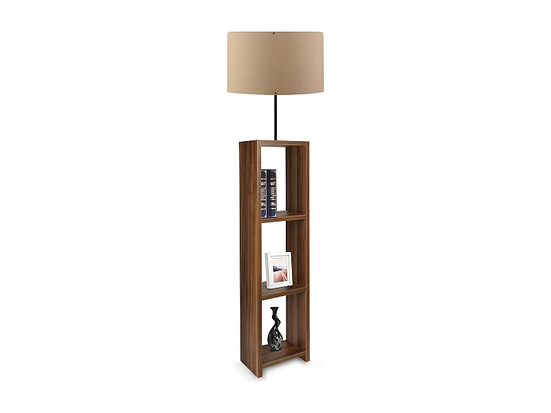 Lampe à pied avec 100% PVC, marron clair, collection Victoria, 21x38x150, E27 Max 60 W