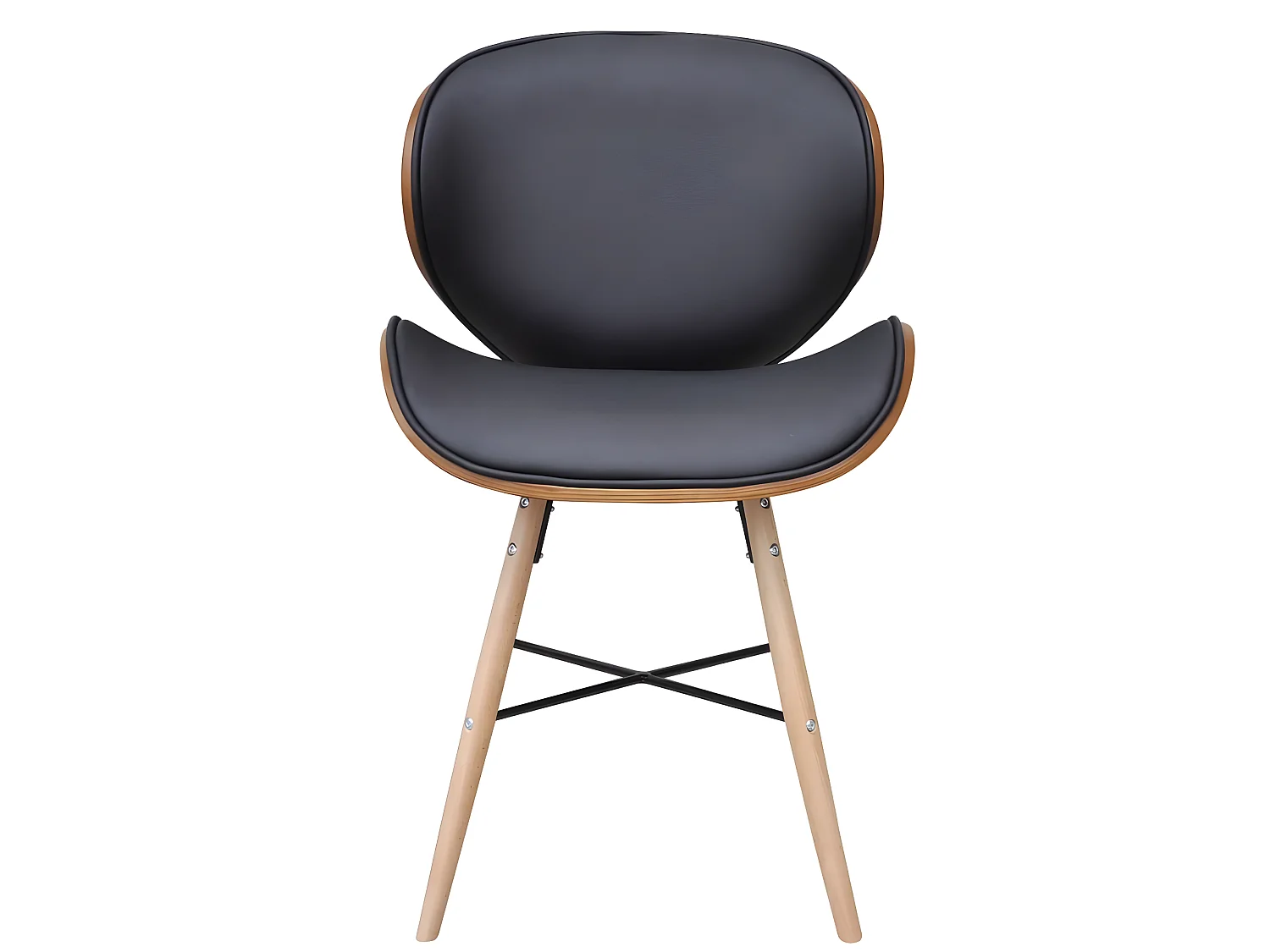 Lot de 2 chaises de salle à manger cuisine design rétro synthétique et bois courbé CDS021036