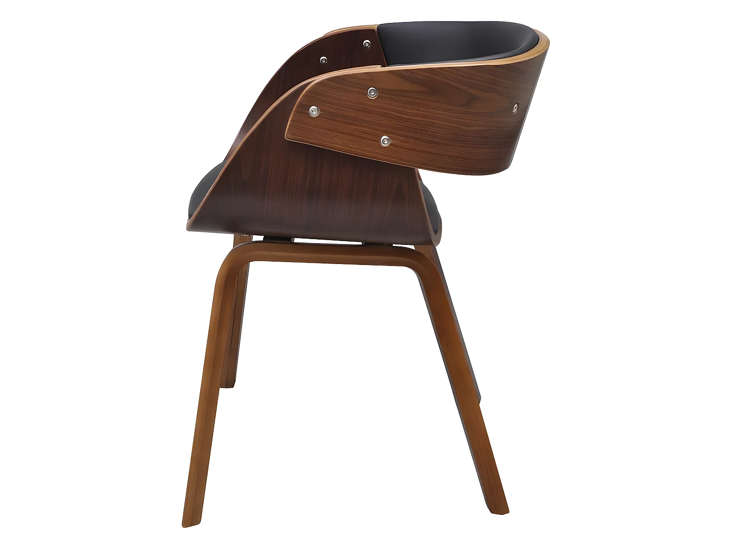 Chaise de salle à manger élégant et intemporel bois courbé marron et synthétique noir CDS020017