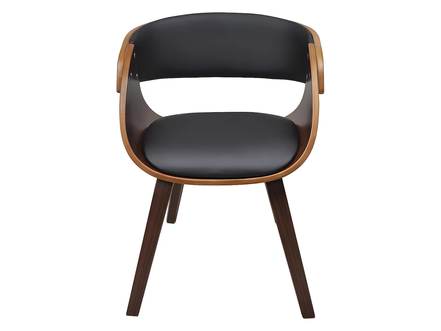 Chaise de salle à manger élégant et intemporel bois courbé marron et synthétique noir CDS020017