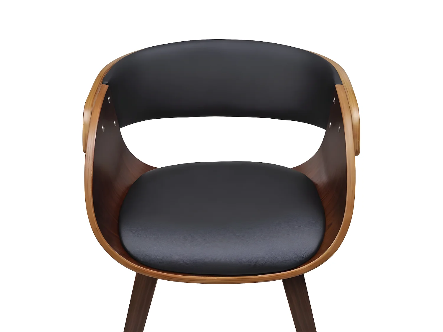 Chaise de salle à manger élégant et intemporel bois courbé marron et synthétique noir CDS020017