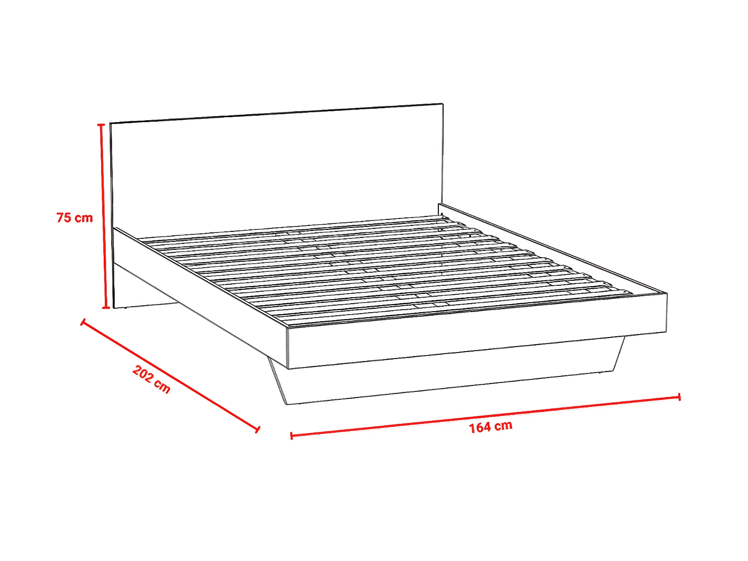 Lit 160x200 sommier inclus Cora Noir