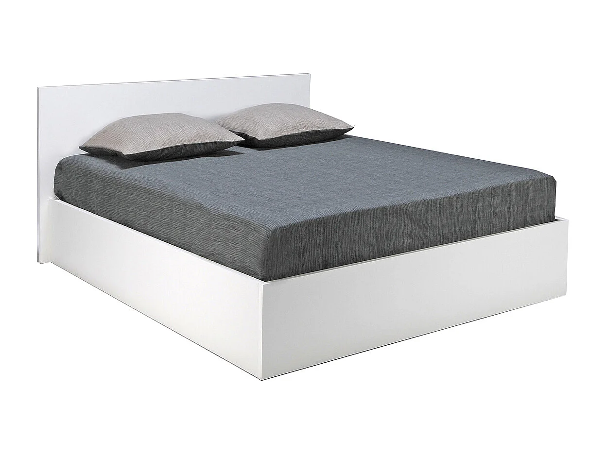 Lit coffre MADRID 140x200 + 1 sommier / Blanc