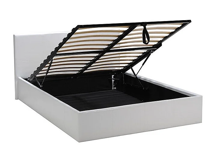 Lit coffre 140x190 BARCELONA + 1 sommier / Blanc