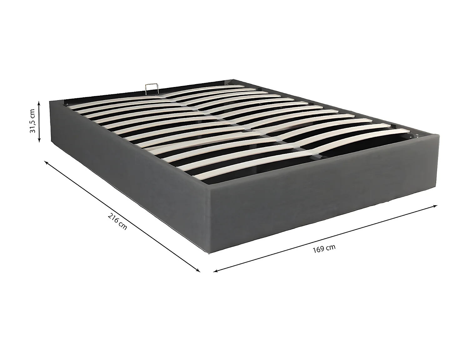 Lit coffre GENOA 160x200 + 1 sommier / Gris foncé