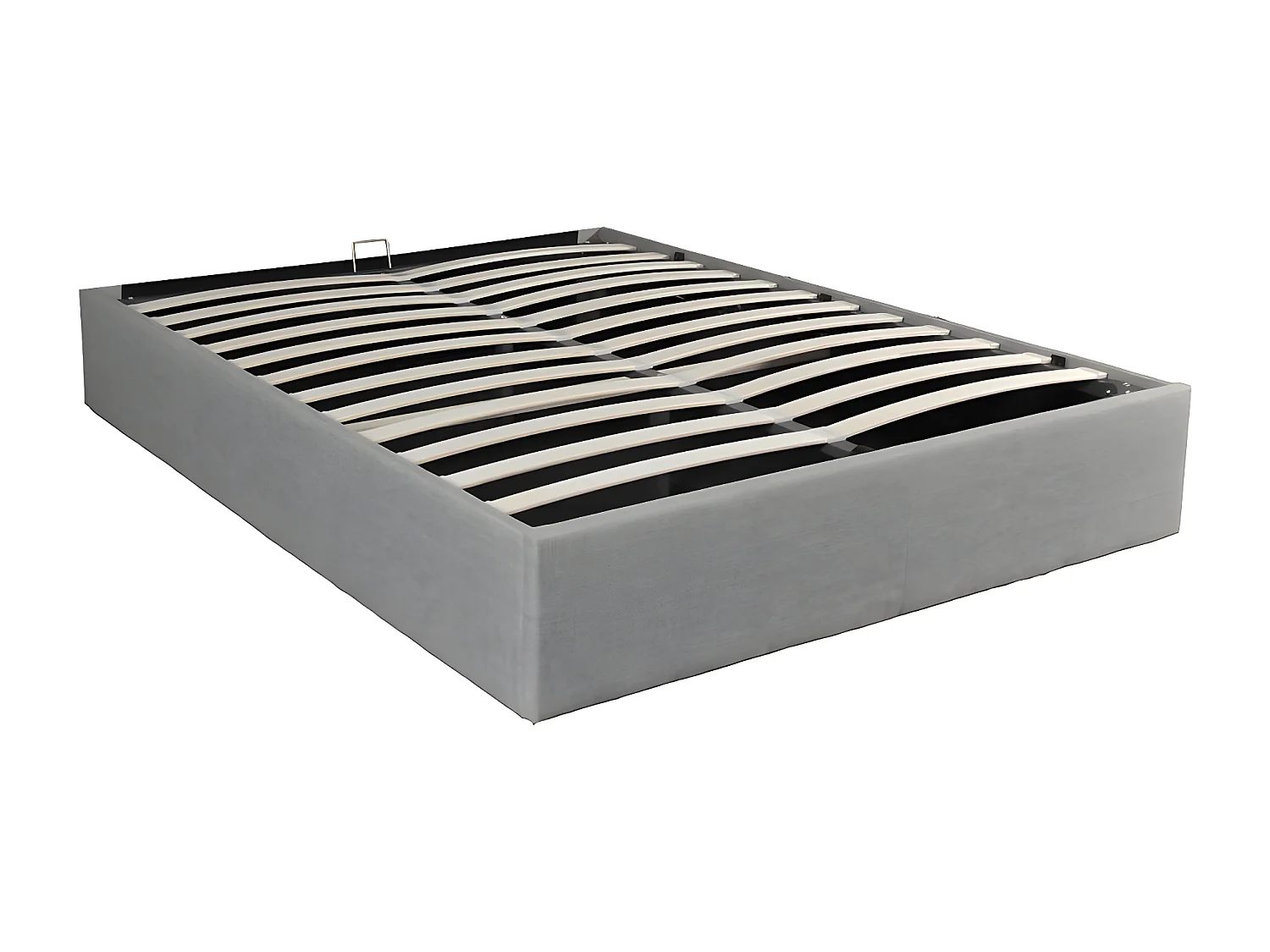 Lit coffre GENOA 140x190 + 1 sommier / Gris clair