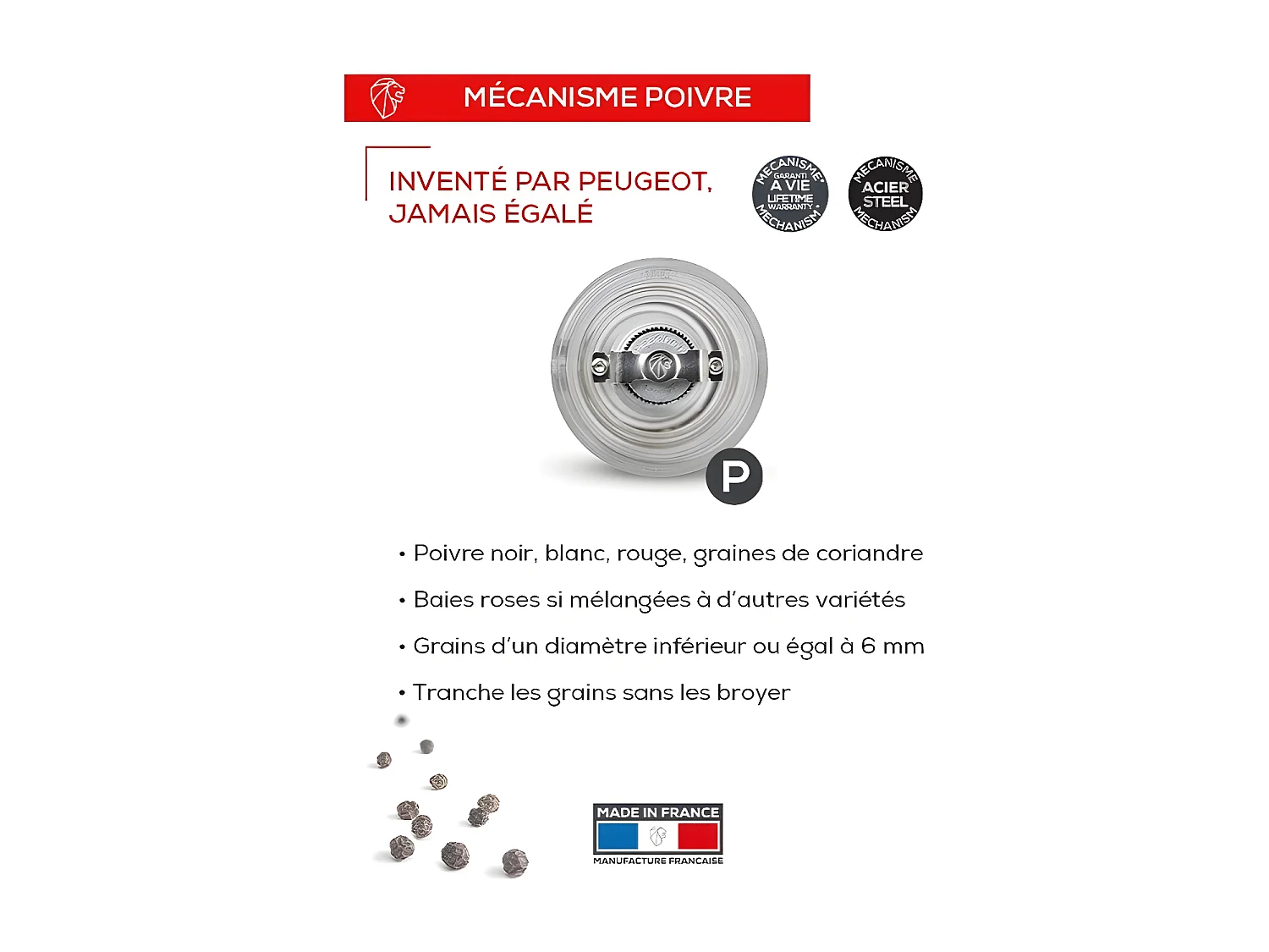 Moulin à poivre Nancy acrylique 22 cm