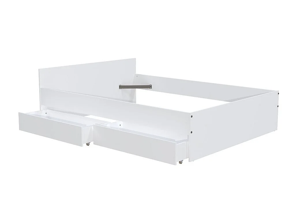 Lit KAPPA 140x190 cm + 2 tiroirs / Blanc