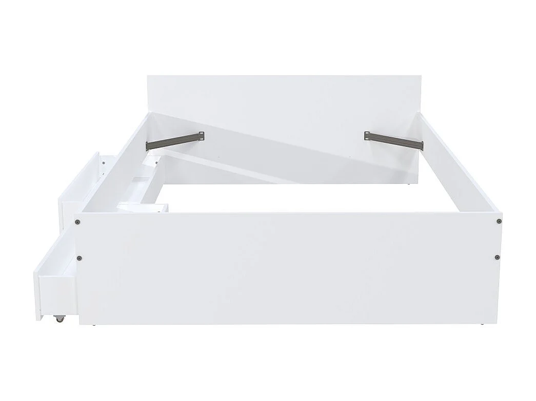 Lit KAPPA 140x190 cm + 2 tiroirs / Blanc