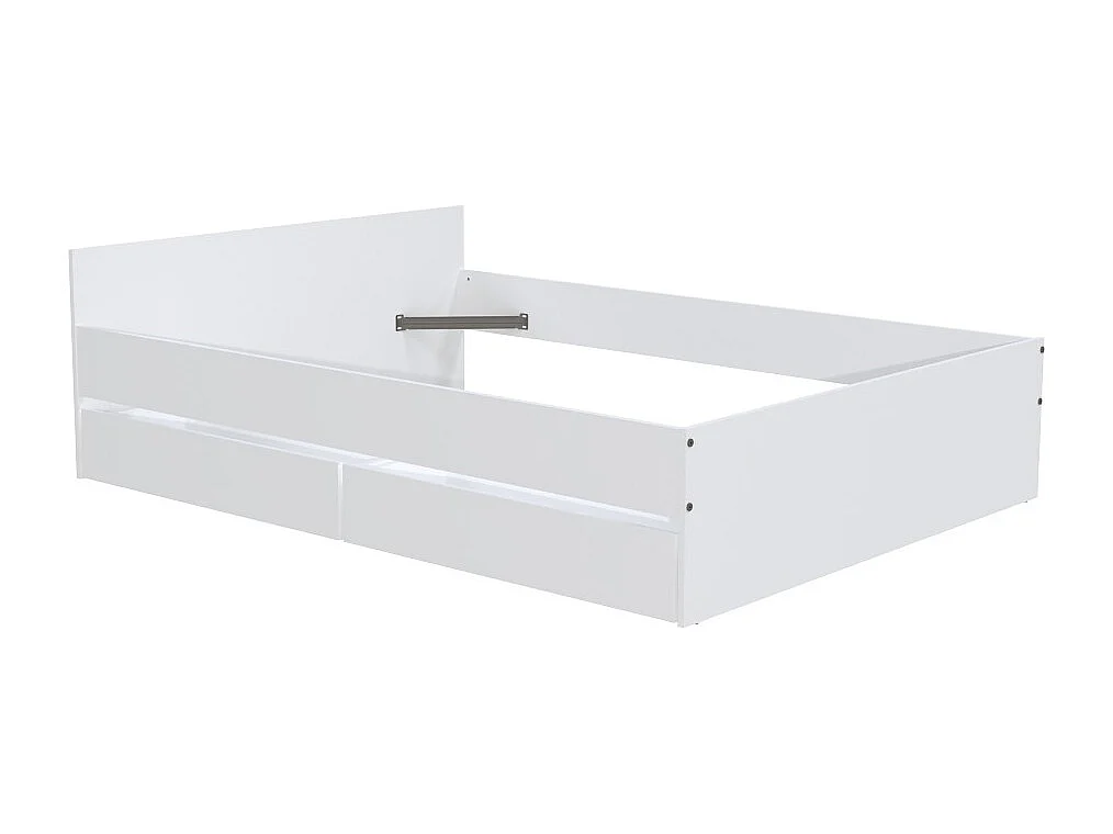 Lit KAPPA 140x190 cm + 2 tiroirs / Blanc