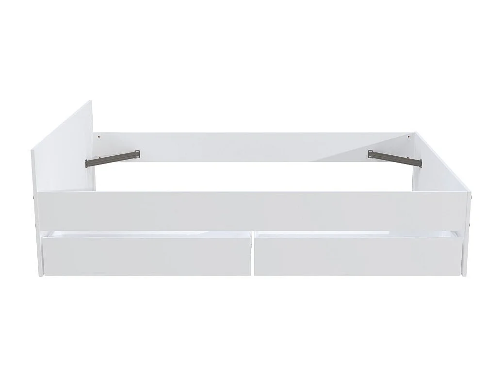 Lit KAPPA 140x190 cm + 2 tiroirs / Blanc