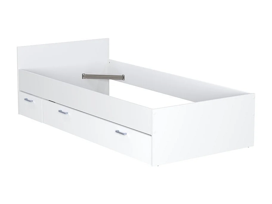 Lit TWIST 90x190 + chevet + tiroir / Blanc