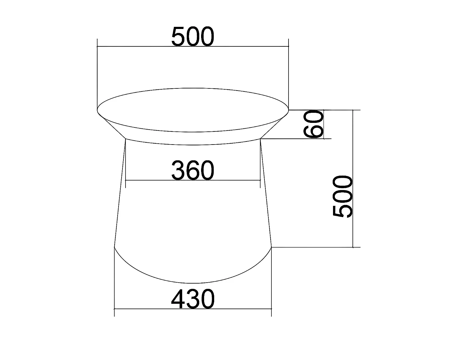 Bout de canapé clarisse 50 cm