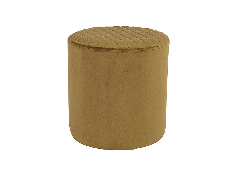 BUBBEL - Pouf Rond Ø34cm Velours Coloris Moutarde