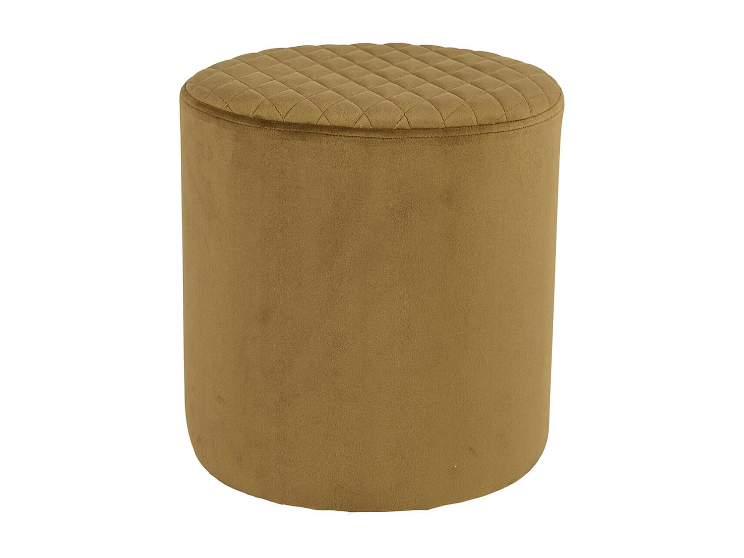 BUBBEL - Pouf Rond Ø34cm Velours Coloris Moutarde