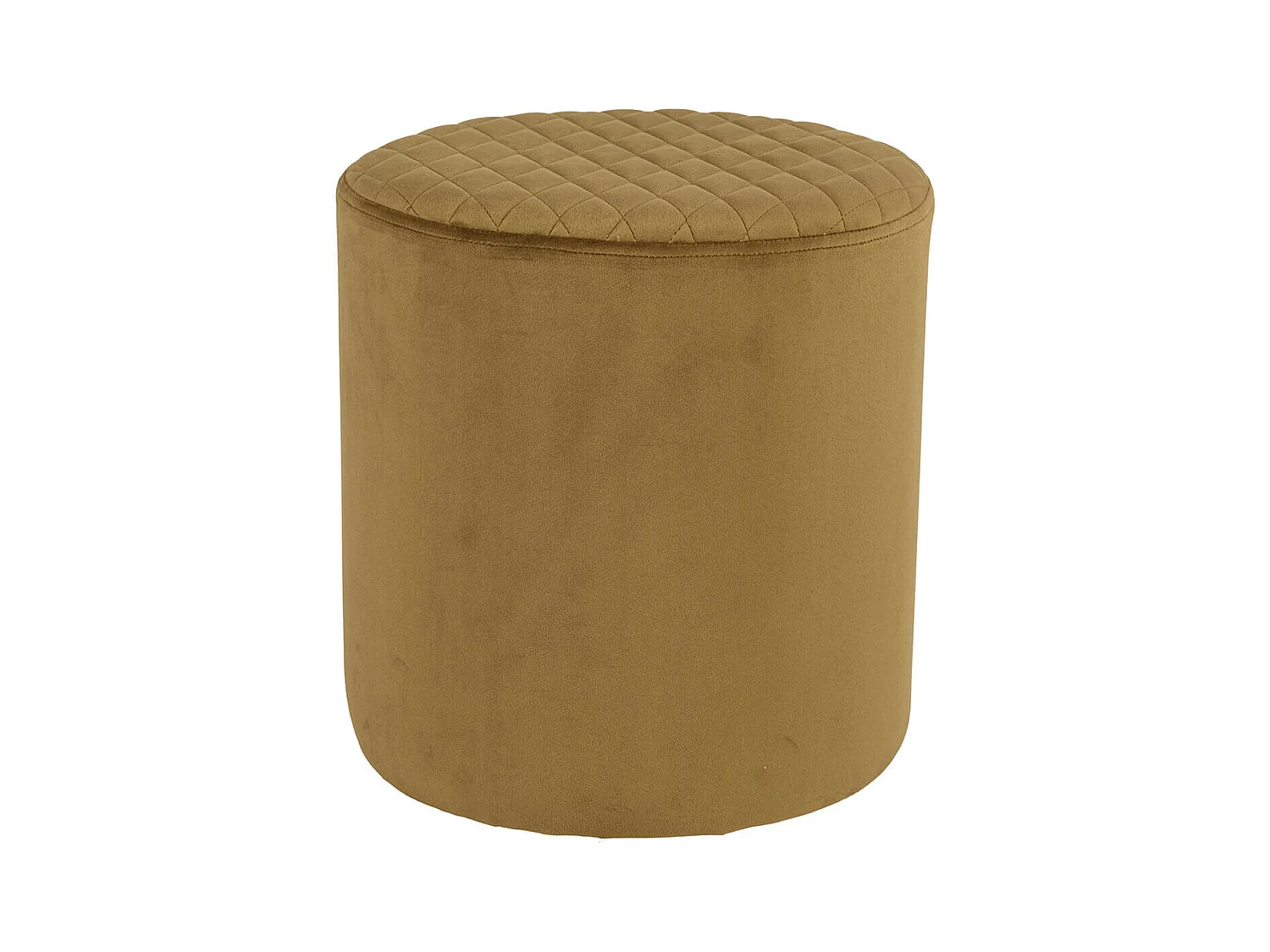 BUBBEL - Pouf Rond Ø34cm Velours Coloris Moutarde