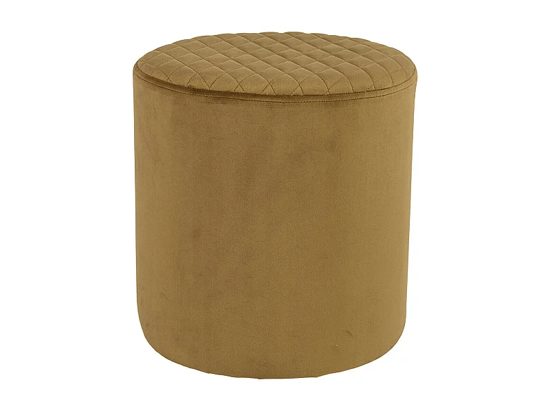 BUBBEL - Pouf Rond Ø34cm Velours Coloris Moutarde