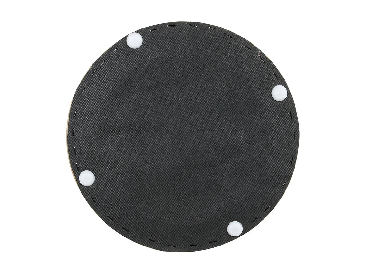 TOBIAS - Pouf Tissu Gris Clair et Base Aspect Bois