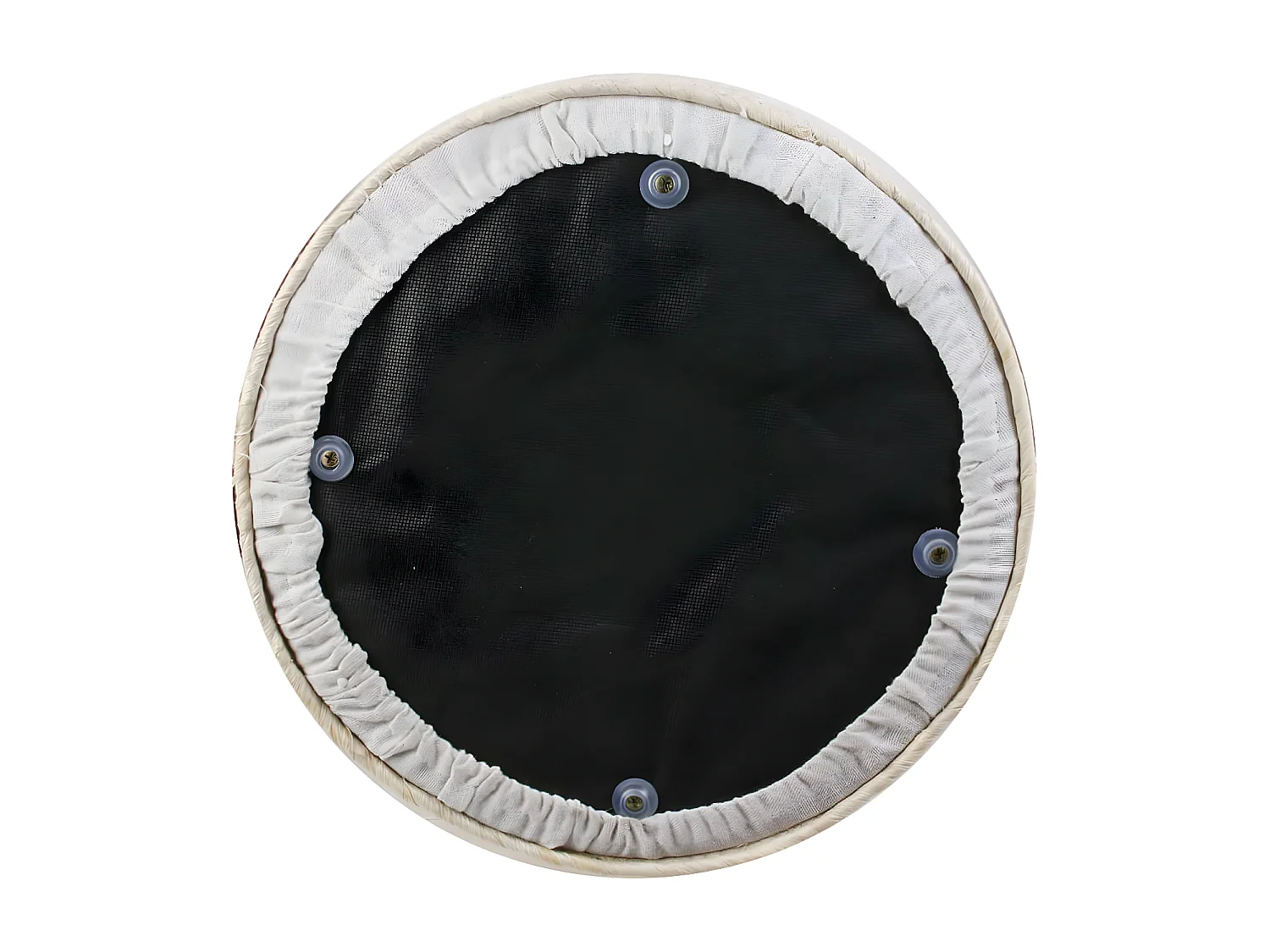 ESTANY - Lot de 2 Poufs Ronds Tressés Naturel et Beige