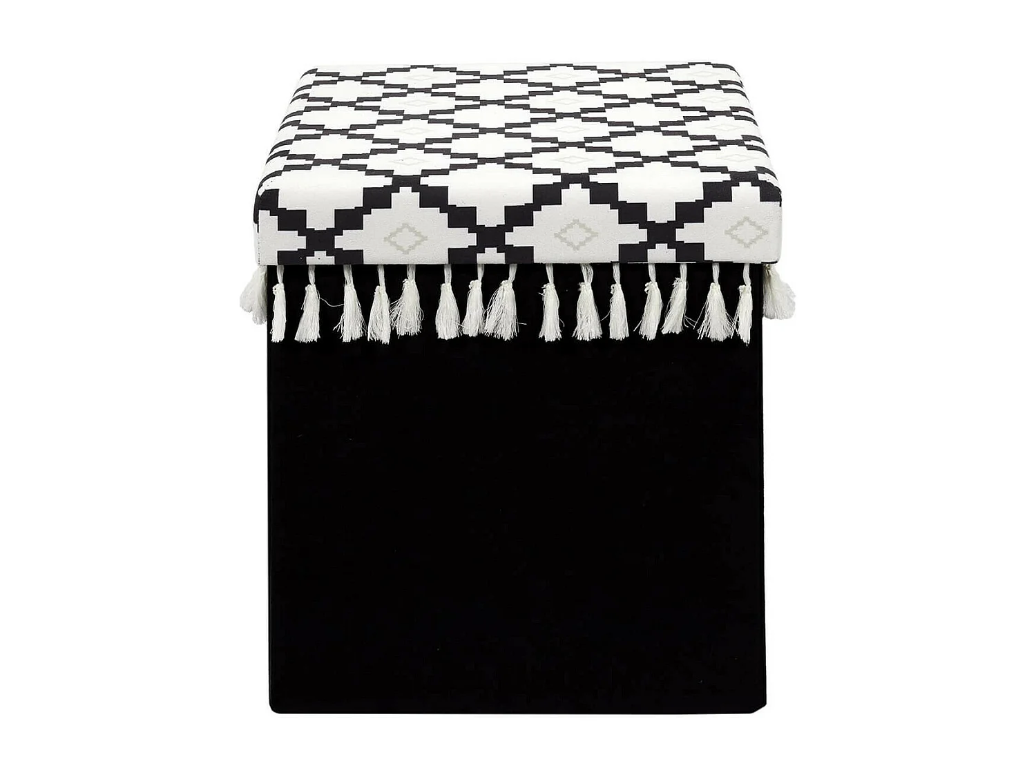 MINECRAFT - Pouf-Coffre Pliable Noir Motif Géométrique