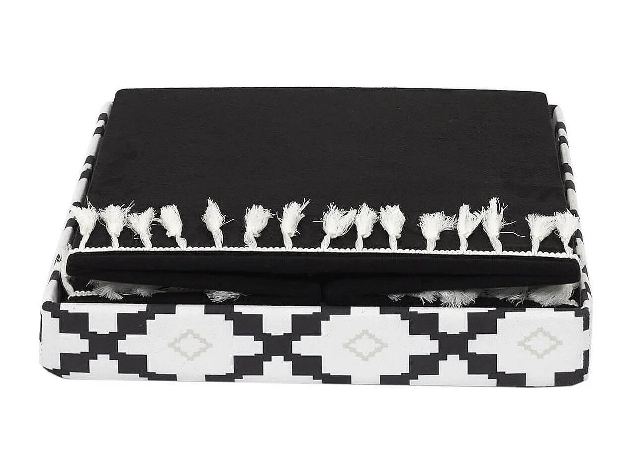 MINECRAFT - Pouf-Coffre Pliable Noir Motif Géométrique