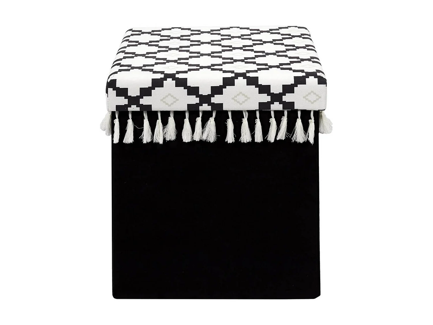 MINECRAFT - Pouf-Coffre Pliable Noir Motif Géométrique