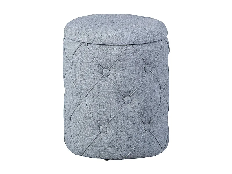 YELENA - Pouf avec Coffre de Rangement Gris