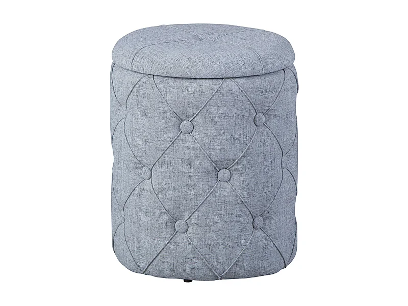 YELENA - Pouf avec Coffre de Rangement Gris