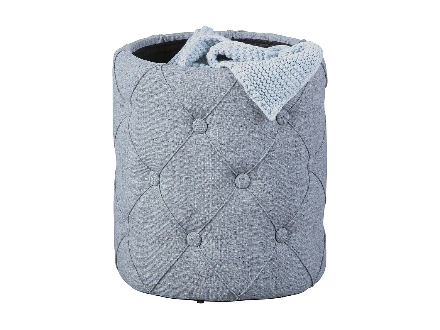 YELENA - Pouf avec Coffre de Rangement Gris