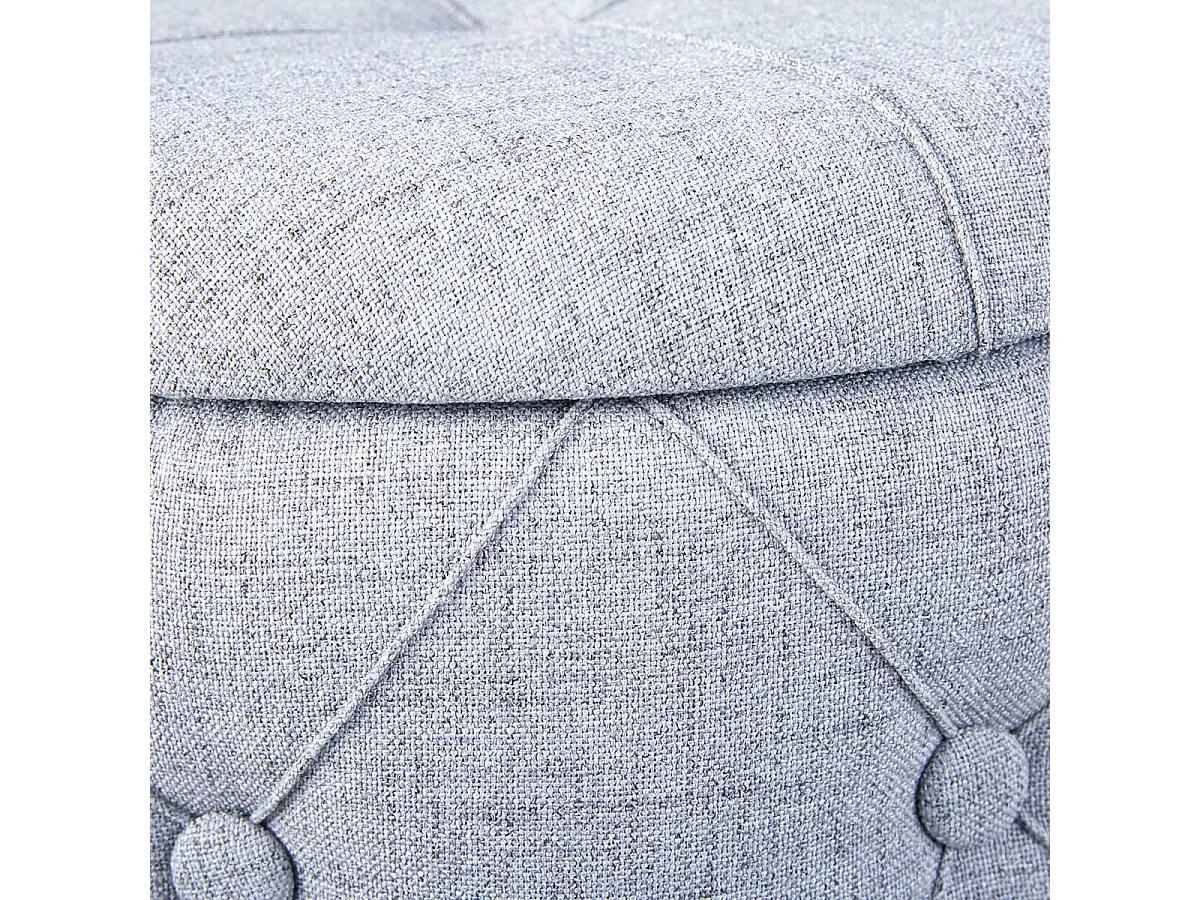 YELENA - Pouf avec Coffre de Rangement Gris