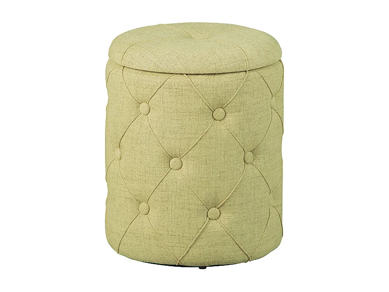 YELENA - Pouf avec Coffre de Rangement Vert Anis