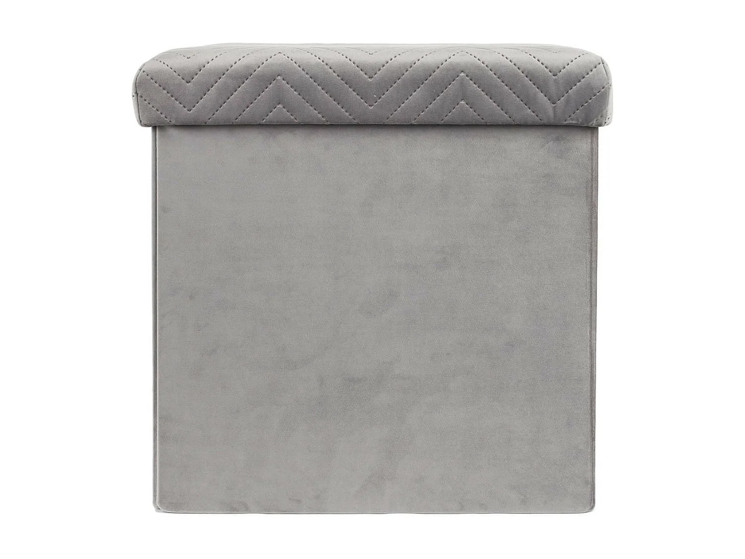 FLOY - Coffre Pouf Pliable Velours Gris Clair