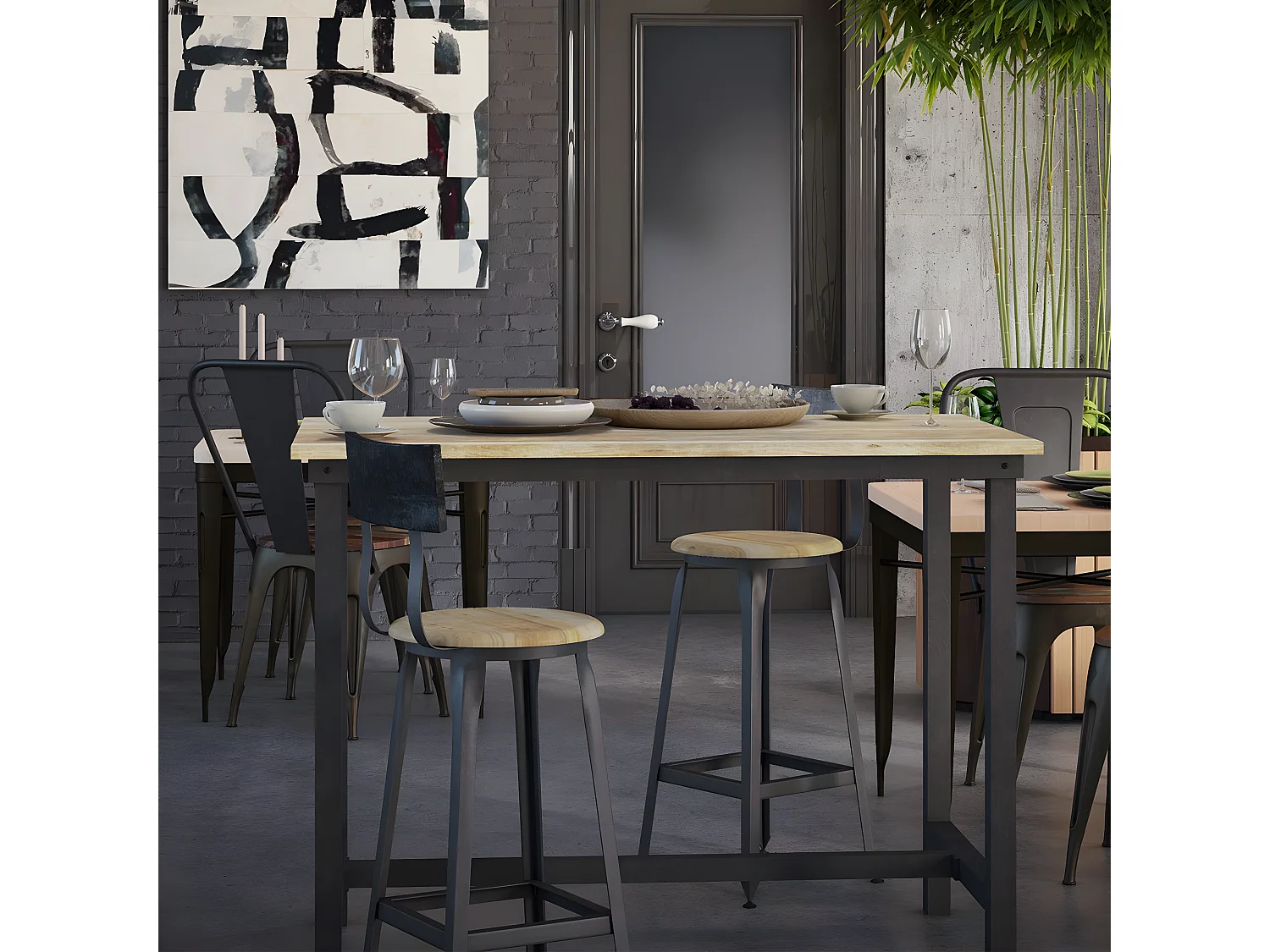 SERYNE - Table Snack Rectangulaire 120cm